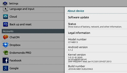 Обновление системы Android Jelly Bean 4.1.2 для Samsung Galaxy Note 10.1 (N8013)