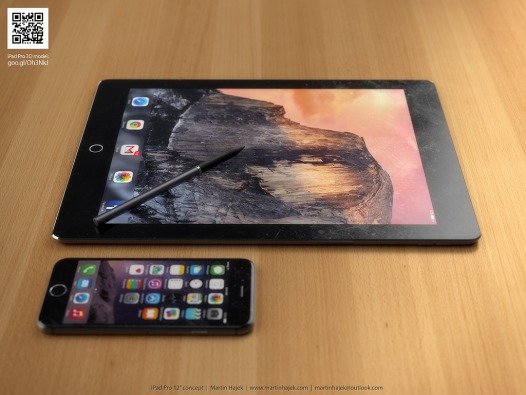 Как будет выглядеть 12-дюймовый iPad Pro с цифровым пером в комплекте, мы можем представить благодаря концепту Мартина Хайека 