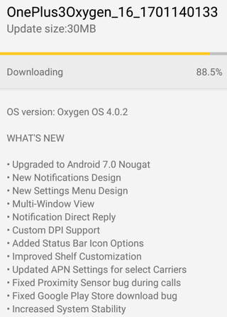 Обновление OxygenOS 4.0.2 на базе Android 7.0 Nougat для OnePlus 3 и OnePlus 3T выпущено и начало поступать на смартфоны