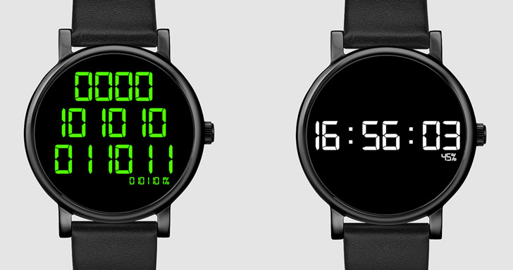 Binary Watch Face. Циферблат для умных часов с отображением времени в двоичным и десятичном виде.