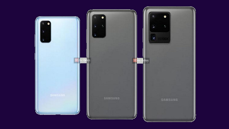 Samsung Galaxy S20. Официальные изображения смартфонов этой линейки просочились в Сеть