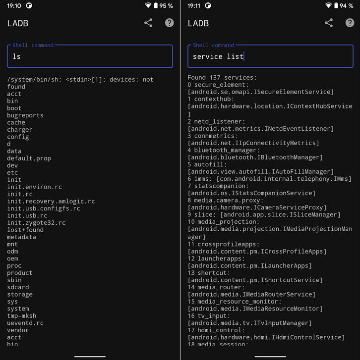 Команды ADB shell на смартфоне или планшете без подключения к ПК, ноутбуку и другим Android устройствам и без необходимости получать root