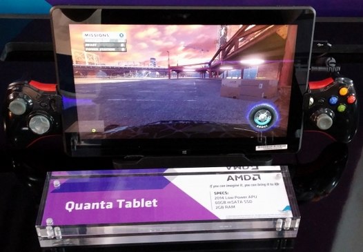 Планшет Quanta, выполненные на базе 28-нанометровых чипов AMD с 64-разрядной версией Microsoft Windows