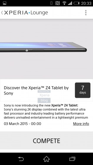 Sony Xperia Tablet Z4 будет представлен 3 марта 2015 г. В Барселоне