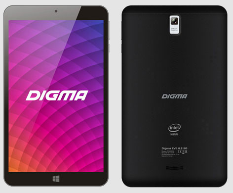 Digma EVE 8.2. Восьмидюймовый Windows планшет с 3G модемом на борту поступил в продажу в России