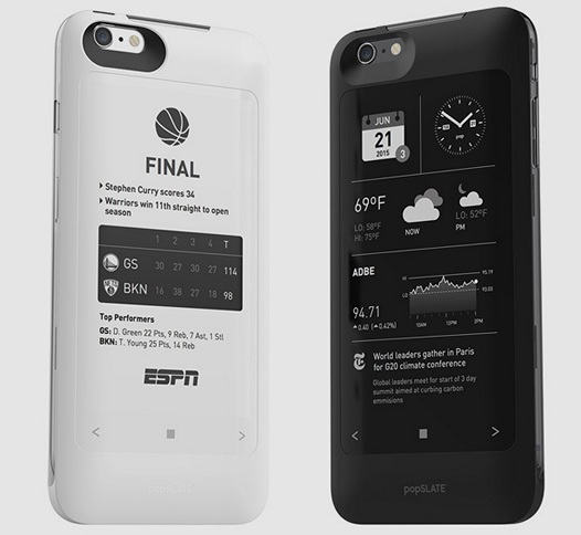 PopSLATE 2. Чехол для iPhone 6 со встроенным E-Ink дисплеем и дополнительным аккумулятором