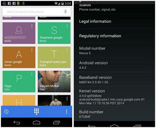 Android 4.4.3 будет иметь обновленное приложение «Телефон»