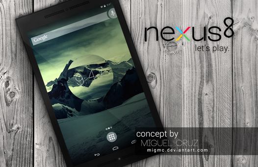 Рендер Nexus 8. Планшет с 3D экраном высокого разрешения до 4К и динамиками Altec Lansing 