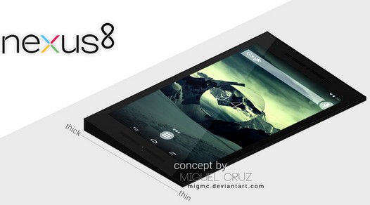 Рендер Nexus 8. Планшет с 3D экраном высокого разрешения до 4К и динамиками Altec Lansing 
