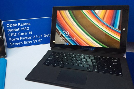 Ramos M12. 11.6-дюймовый Windows планшет с процессором Core M на борту показан на IDF 2015