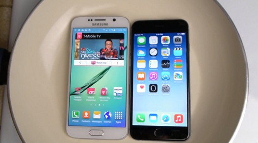 Пятничное Видео. Samsung Galaxy S6 против iPhone 6. Какой из смартфонов быстрее сварится?