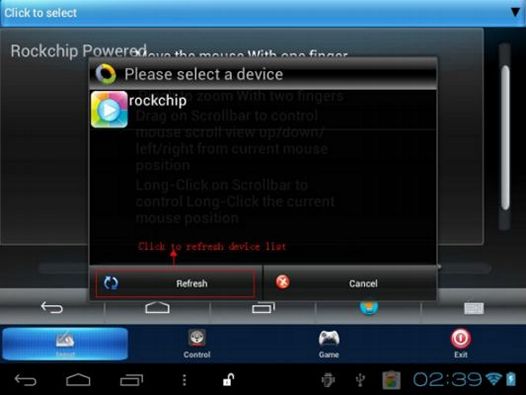 Дистанционное управление Android донглом на базе чипов RK3188 с помощью телефона или планшета