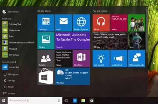 Windows 10 Build 10114 засветилась на видео: обновленное меню «Пуск» и новая темная тема для приложений  
