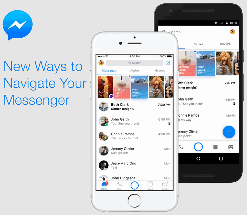 Программы для мобильных. Facebook Messenger для iOS и Android обновился получив новое оформление своего домашнего экрана