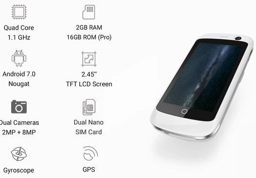 Jelly — компактный и недорогой смартфон с 2.45-дюймовым дисплеем и Android 7.0 на борту может вскоре появиться на рынке