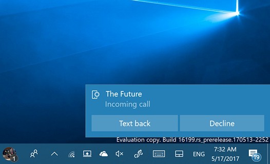 Новая сборка Windows 10 Insider Preview показывает уведомления о входящих звонках на Android смартфоны
