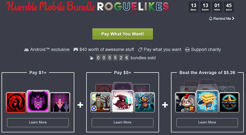 Humble Mobile Bundle с девятью играми в жанре Roguelike выпущен