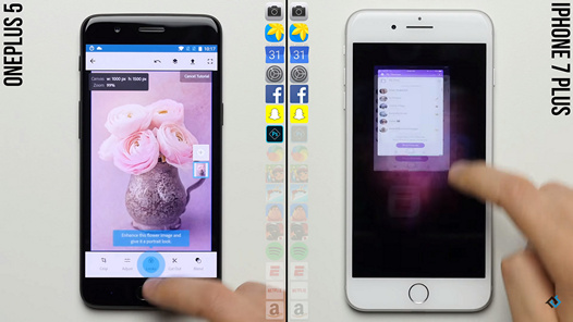 OnePlus 5 обогнал iPhone 7 Plus в тесте на скорость запуска приложений (Видео)
