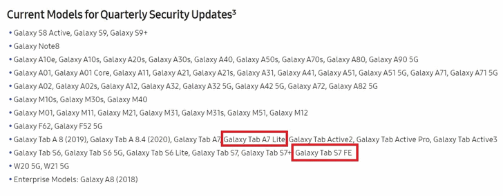 Samsung Galaxy Tab A7 Lite и Galaxy Tab S7 FE