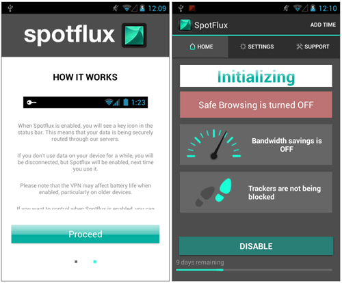 Бесплатный VPN Сервис для Android планшетов и смартфонов Spotflux