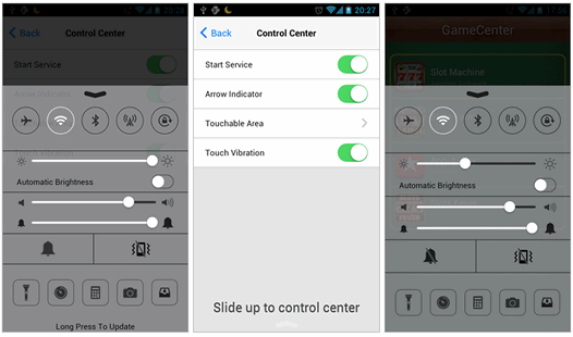 Control Center - панель управления в стиле iOS 7 для Android смартфонов (пятничное)