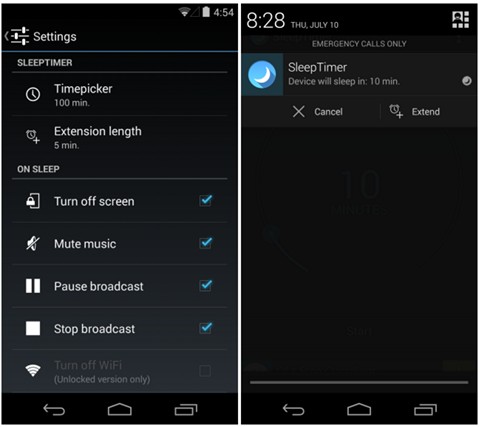 Программы для Android. Sleep Timer: Таймер сна для вашего смартфона или планшета выключит в нужное время музыку и погасит если нужно его экран