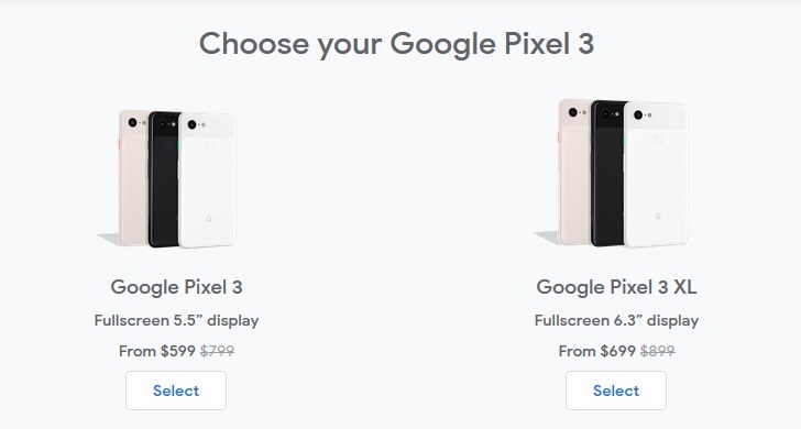 Цена Google Pixel 3 и Pixel 3 XL снизилась на $200/€260