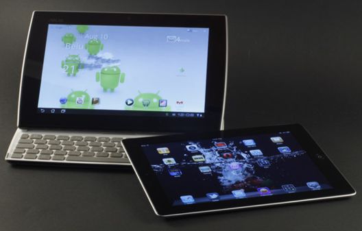 Android планшет Asus Eee Pad Slider сравнение с iPad2