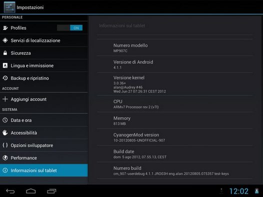 CyanogenMod 10 для планшетов
