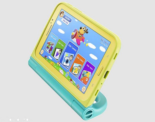 Планшет Samsung Galaxy Tab 3 Kids для детей. Яркая расцветка и усиленный корпус с большой ручкой