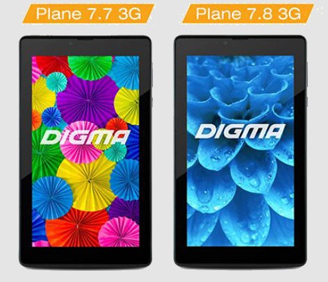 Digma Plane 7.7 3G и Digma Plane 7.8 3G. Компактные Android планшеты нижней ценовой категории на базе процессора Intel Atom x3