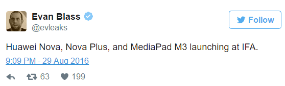 Huawei MediaPad M3. Новая линейка планшетов будет представлен на выставке IFA 2016