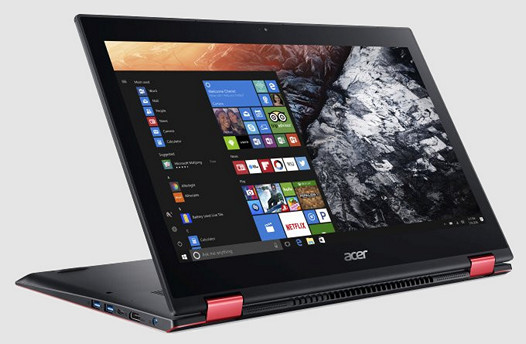 Acer Nitro 5 Spin. 15.6-дюймовый геймерский ноутбук с процессором Intel Kaby Lake-R и откидывающимся назад сенсорным дисплеем появится в продаже в октябре