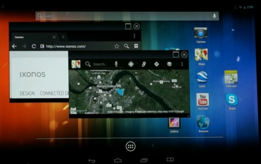 Ixonos представила технологию Multi-Window, позволяющая запускать Android приложения в отдельных окнах с переменным размером