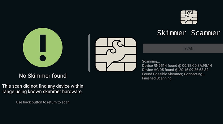 Узнать о наличии поблизости скимера для считывания банковских карт поможет Android приложение Skimmer Scanner
