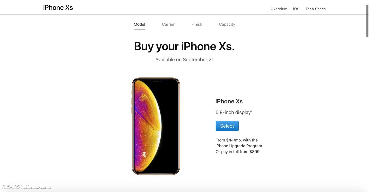 Цена iPhone Xs и дата начала продаж смартфона просочились в Сеть