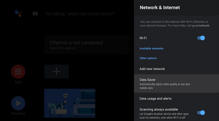 Android TV Data Saver. Приложение Google для экономии трафика появилось в Play Маркет