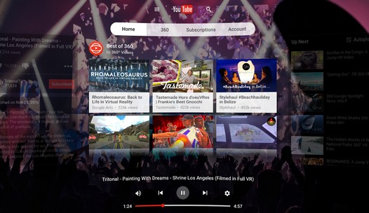 Новые приложения для Android. YouTube VR для просмотра трехмерного контента из видеосервиса Google появилось в Play Маркет 