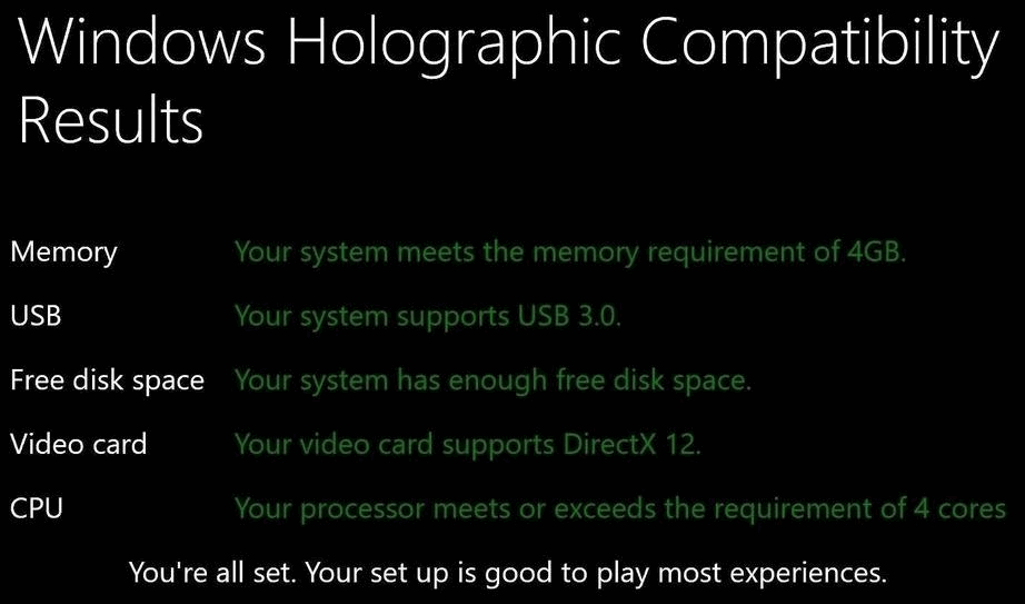 Microsoft  огласила минимальные требования для  устройств, работающих с VR-платформой Windows Holographic