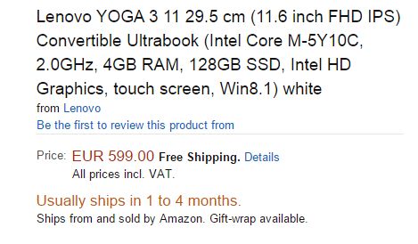Lenovo Yoga 3. Гибрид Windows планшета и ноутбука с 11.6-дюймовым экраном на борту вскоре поступит на рынок