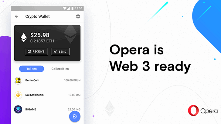 Opera для Android получила криптовалютный кошелек Ethereum и поддержку Web 3