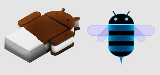 Android 4 Ice Cream Sandwich vs Android 3 Honeycomb