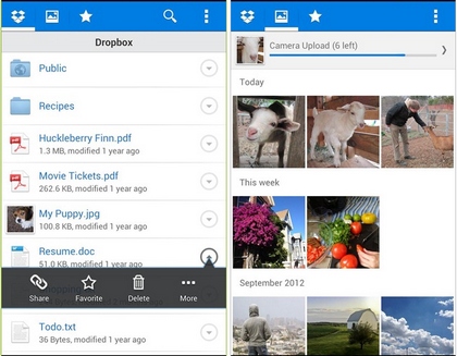 Dopbox для Android