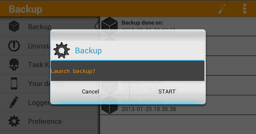 Резервное копирование Android с помощью Orange Backup