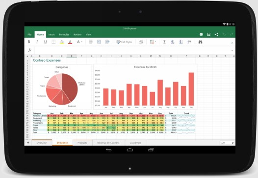 Microsoft Word, Microsoft Excel и Microsoft PowerPoint для Android планшетов. Финальные версии приложений доступны для скачивания в Play Маркет