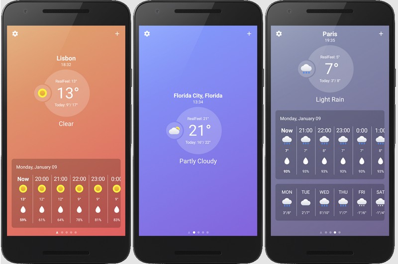 Новые приложения для Android. UltraWeather: Local Forecast — прогноз погоды на вашем смартфоне или планшете