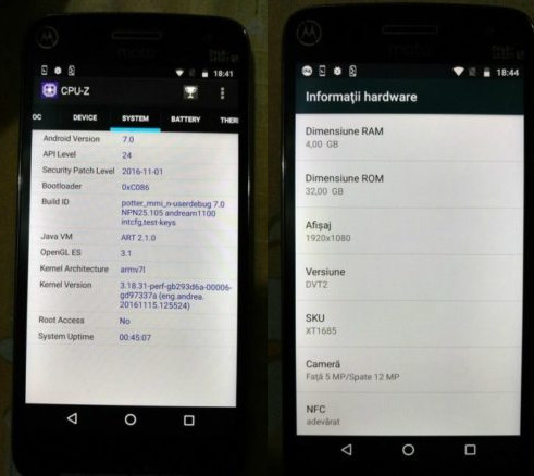 Moto G5 Plus. Основные технические характеристики смартфона на фото результатов теста CPU-Z