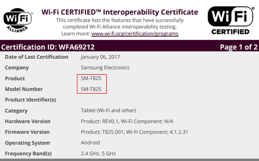 Samsung Galaxy Tab S3 прошел сертификацию WiFi и Bluetooth и практически готов к выпуску на рынок