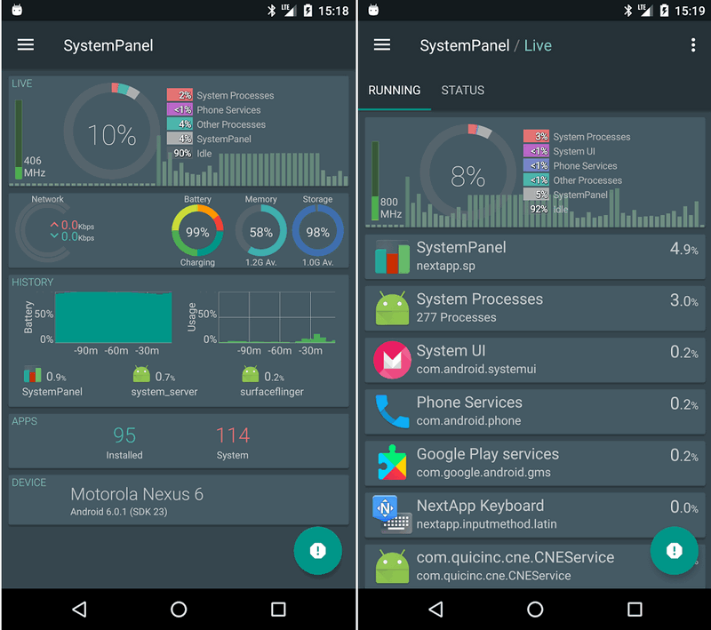 Новые приложения для Android. SystemPanel 2 Beta — контроль и мониторинг системы вашего смартфона или планшета