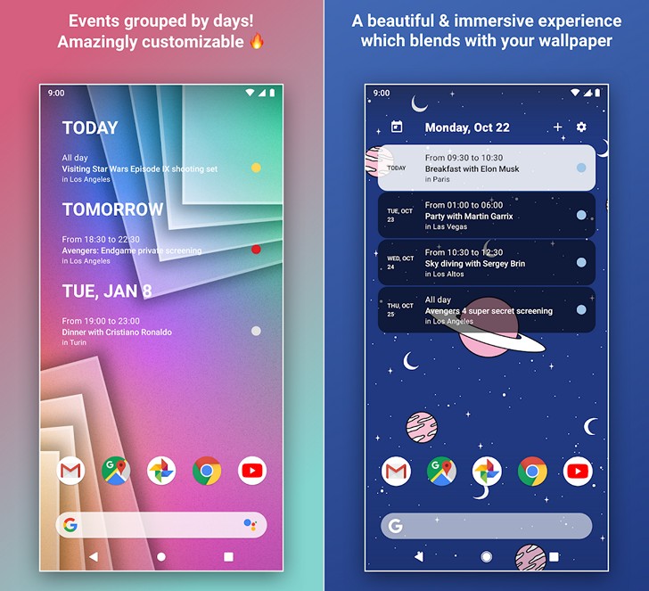 Новые приложения для Android. Облегченная версия популярного виджета Calendar Widget by Home Agenda появилась в  Play Маркет 